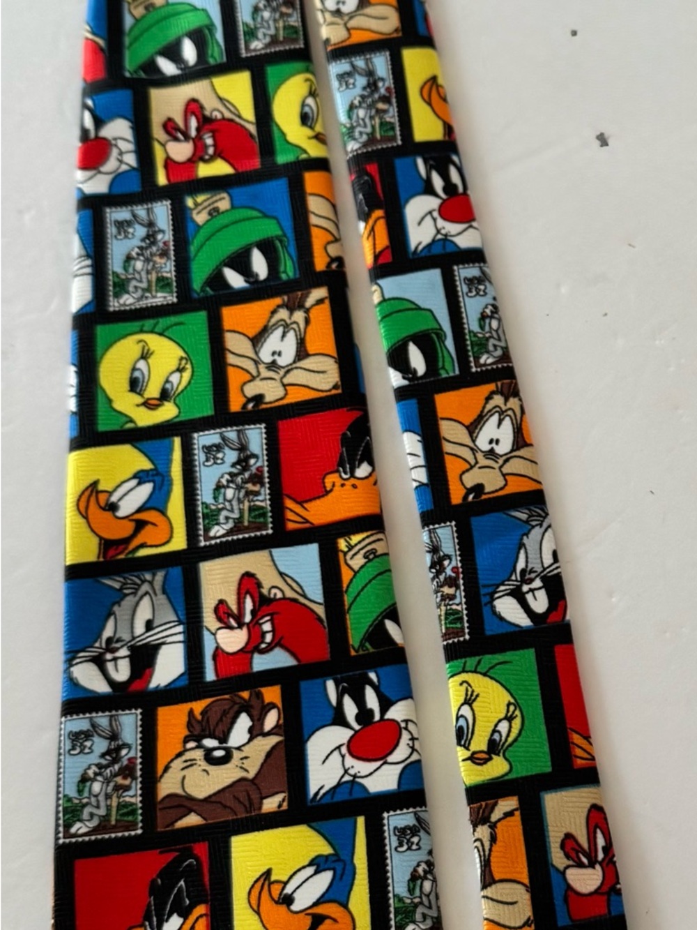 Looney Tunes Stamp Collection Necktie Vintage 1997 Warner Bros Characters